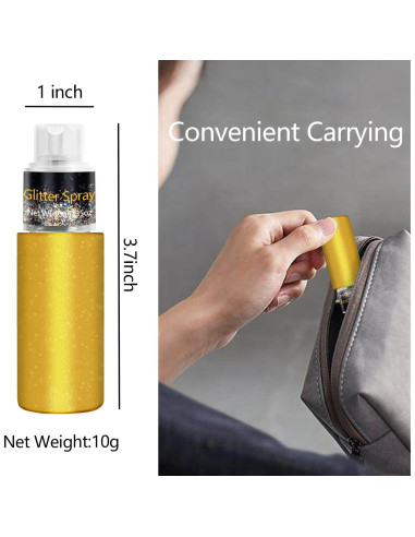 Spray de Brillo Corporal Meilury 10g - Holográfico Oro