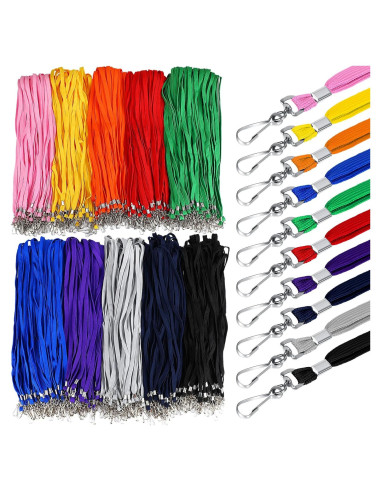 Paquete de 1000 Lanyards Wesnoy con Clip Giratorio Multicolor