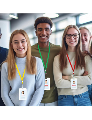 Paquete de 1000 Lanyards Wesnoy con Clip Giratorio Multicolor