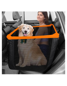 Asiento de Coche Elevador para Perros BUMUBI Negro/Naranja 55x55cm