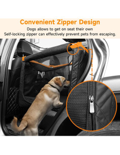 Asiento de Coche Elevador para Perros BUMUBI Negro/Naranja 55x55cm 2