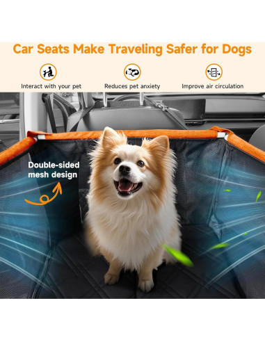 Asiento de Coche Elevador para Perros BUMUBI Negro/Naranja 55x55cm