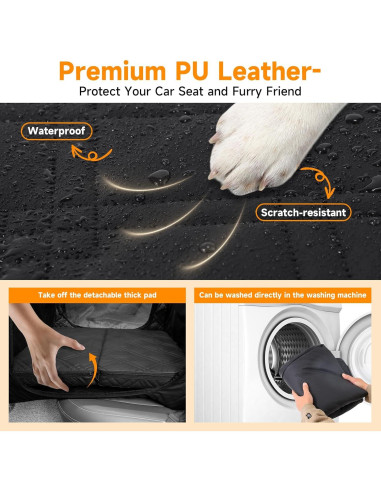 Asiento de Coche Elevador para Perros BUMUBI Negro/Naranja 55x55cm