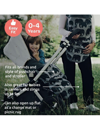 Saco de pies impermeable GO Arcoíris para cochecito y portabebés