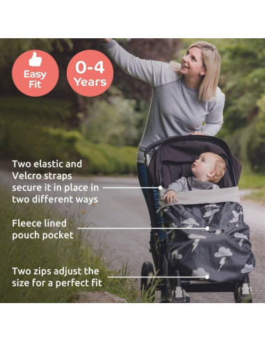Saco de pies impermeable GO Arcoíris para cochecito y portabebés