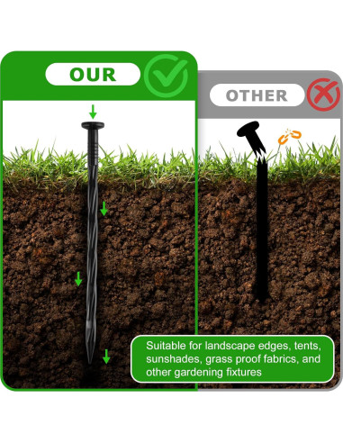 100 Clavos de Plástico 20cm para Paisajismo DharBnt