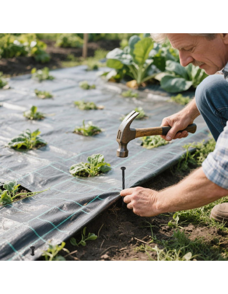 100 Clavos de Plástico 20cm para Paisajismo DharBnt