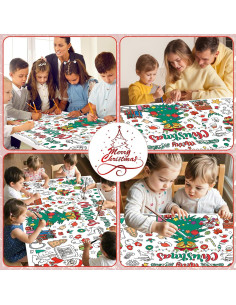 Póster para Colorear Gigante Navidad Litmitfu 76x183 cm 2