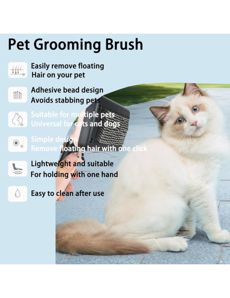 Cepillo Acicalador Autolimpiante ESYAMIPET para Perros y Gatos - Rosa