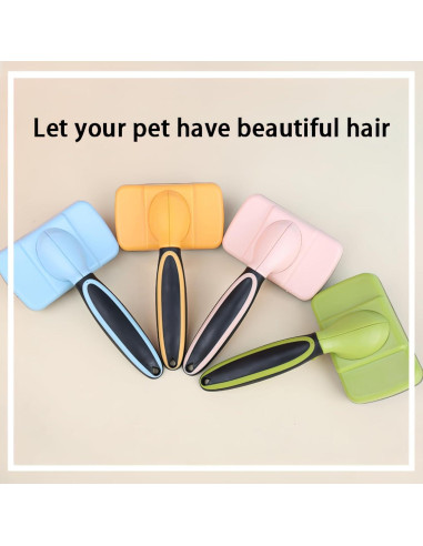 Cepillo Acicalador Autolimpiante ESYAMIPET para Perros y Gatos - Rosa