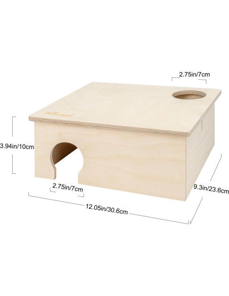 Casa Laberinto de Madera Niteangel para Hámster 3 Cámaras