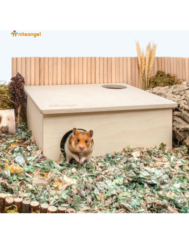 Casa Laberinto de Madera Niteangel para Hámster 3 Cámaras