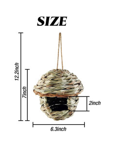 Nidos de Pájaro Tejidos a Mano TIHOOD - 3PCS para Exteriores 2