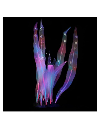 Planta de Acuario Artificial Rosa 18 cm Silicona REIRQIE