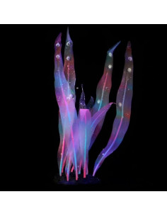 Planta de Acuario Artificial Rosa 18 cm Silicona REIRQIE 2