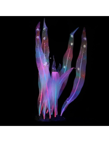 Planta de Acuario Artificial Rosa 18 cm Silicona REIRQIE