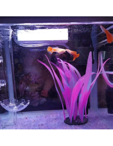 Planta de Acuario Artificial Rosa 18 cm Silicona REIRQIE