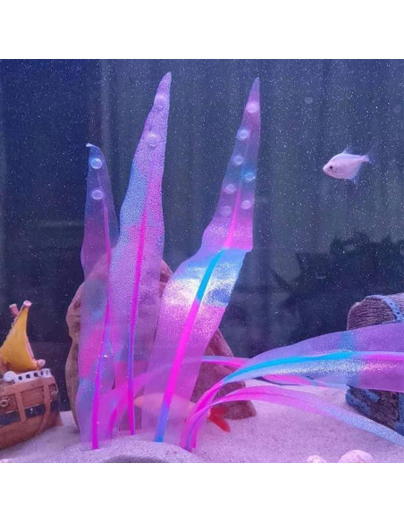 Planta de Acuario Artificial Rosa 18 cm Silicona REIRQIE