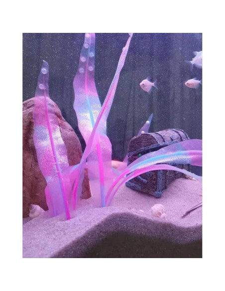 Planta de Acuario Artificial Rosa 18 cm Silicona REIRQIE