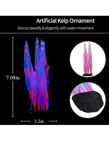 Planta de Acuario Artificial Rosa 18 cm Silicona REIRQIE