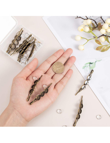 Kit de Clips para el Cabello PH PandaHall - 10 Pasadores con Cabujones de Vidrio 10mm