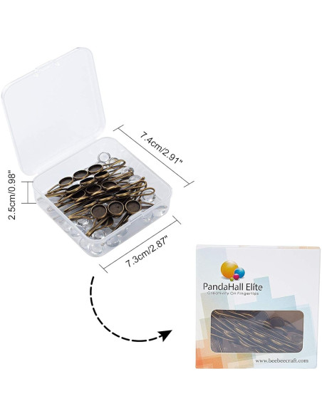 Kit de Clips para el Cabello PH PandaHall - 10 Pasadores con Cabujones de Vidrio 10mm Kit de Clips para el Cabello PH PandaHall - 10 Pasadores con Cabujones de Vidrio 10mm