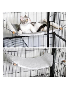 Hamaca Reversible para Gato Yawggy Mediana Gris y Blanco