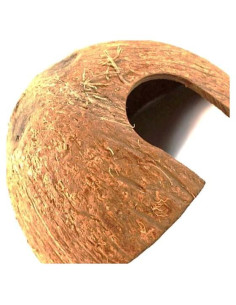Escondite de Coco Natural Hexagrowth para Acuario 7.6x6.4 cm