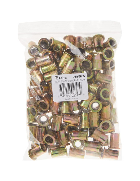 Tuercas Remachadas de Acero 100 Piezas Astro RN516