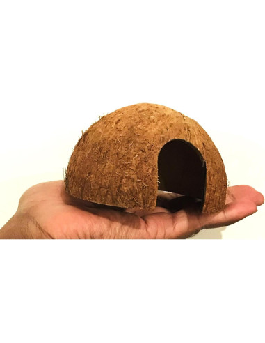 Escondite de Coco Natural Hexagrowth para Acuario 7.6x6.4 cm