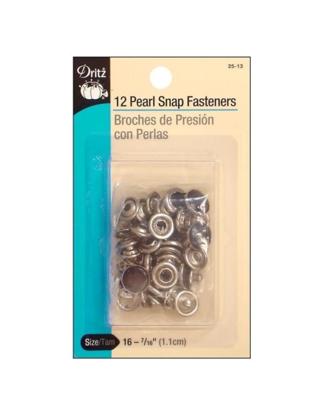 Broches de Perlas Dritz 25-13 Negros 11.1 mm 12 Juegos