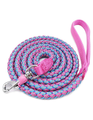 Correa Reflectante para Perros Mycicy 1.83m Rosa Nylon