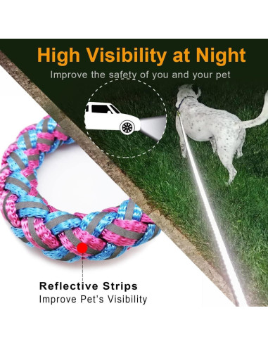 Correa Reflectante para Perros Mycicy 1.83m Rosa Nylon