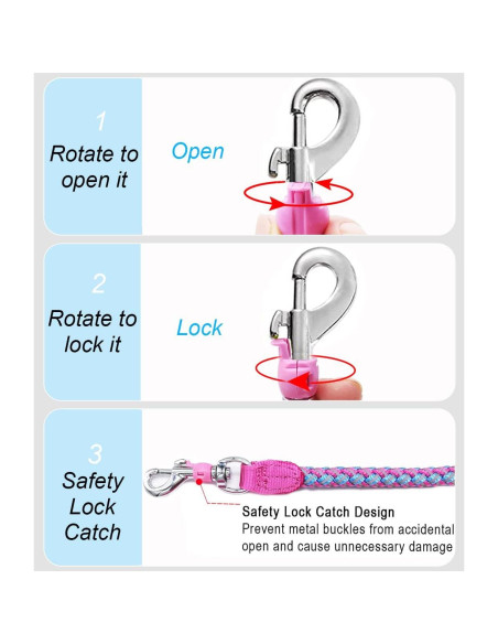 Correa Reflectante para Perros Mycicy 1.83m Rosa Nylon