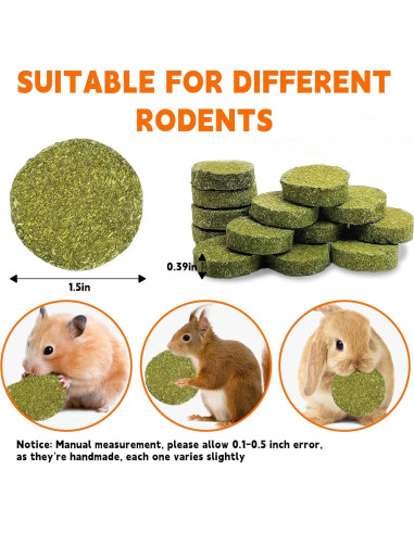 Juguetes de Masticar para Conejos Hamiledyi - 15 Piezas de Heno Timothy