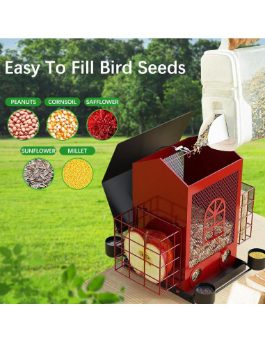 Comedero para Aves Colgante Genérico 2.27kg Metal Rojo