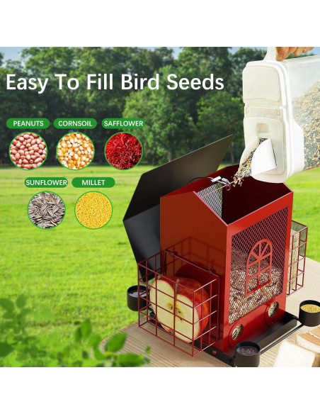 Comedero para Aves Colgante Genérico 2.27kg Metal Rojo Comedero para Aves Colgante Genérico 2.27kg Metal Rojo