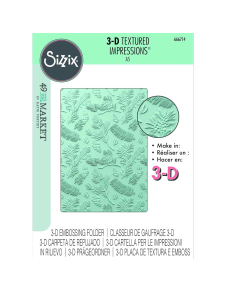 Carpeta de Embossing 3D Sizzix Pinos 21.6x15.2cm