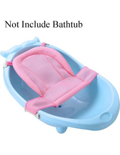 Soporte de Baño Ajustable para Bebés Rosa - Malla Antideslizante 2