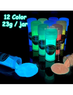 Set de Polvo Brillante en la Oscuridad Renfio 12 Colores 276g 2