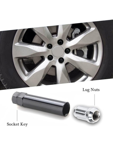 Tuercas de Rueda Cromadas DCVAUTO M12x1.25 20 Pcs 35mm