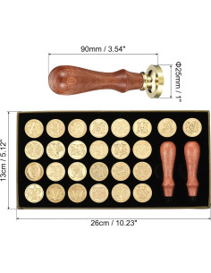 Kit de Sello de Cera PATIKIL Alfabeto 26 Letras Vintage 2