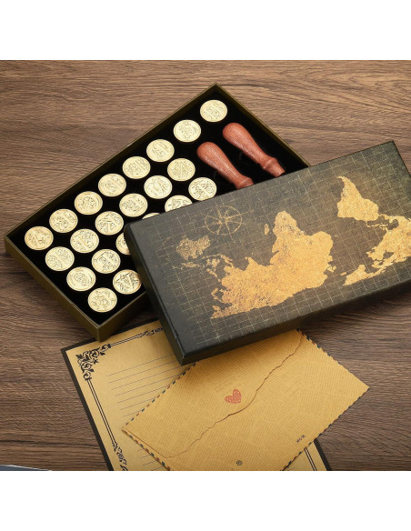 Kit de Sello de Cera PATIKIL Alfabeto 26 Letras Vintage