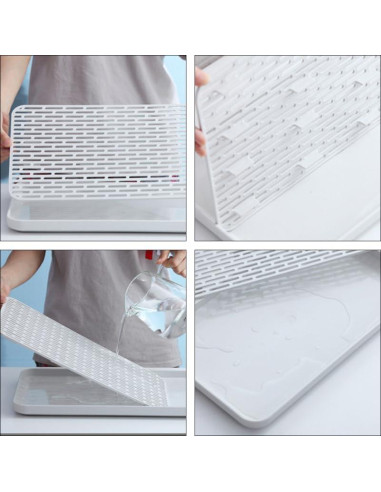 Soporte para Secar Botellas HONMEET con Bandeja Drenaje 31x17.5cm