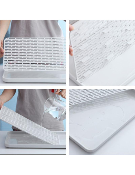 Soporte para Secar Botellas HONMEET con Bandeja Drenaje 31x17.5cm