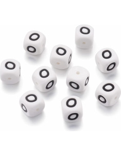 Perlas de Silicona Letras Blancas Crafans 100Pcs 12mm 2