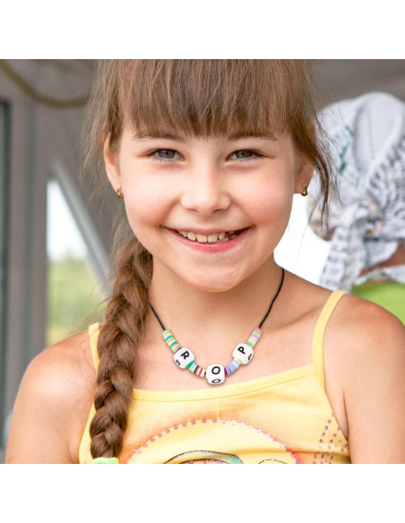 Perlas de Silicona Letras Blancas Crafans 100Pcs 12mm