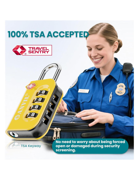 Candado de Combinación TSA ANVIL 4 Dígitos para Equipaje Candado de Combinación TSA ANVIL 4 Dígitos para Equipaje