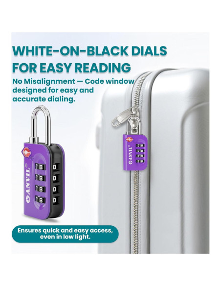 Candado de Combinación TSA ANVIL 4 Dígitos para Equipaje Candado de Combinación TSA ANVIL 4 Dígitos para Equipaje