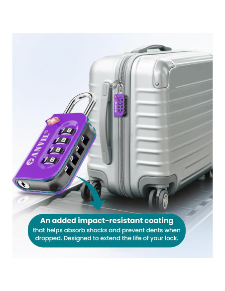 Candado de Combinación TSA ANVIL 4 Dígitos para Equipaje Candado de Combinación TSA ANVIL 4 Dígitos para Equipaje